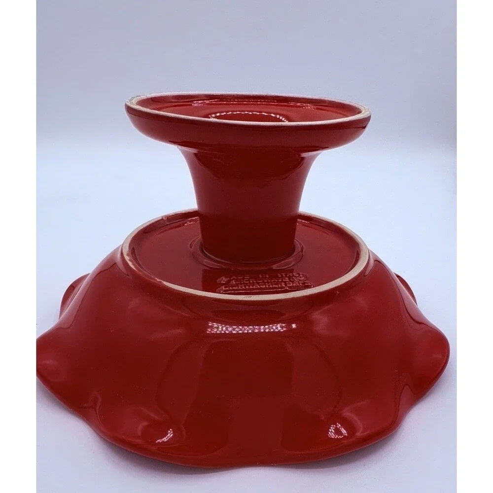 Tavola Bella Italy Red Pedestal Compote Bowl Fruit Serving Dish Home Decor